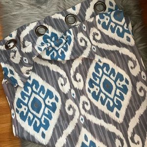 Curtain Panel 48” width x 63” length Ikat print